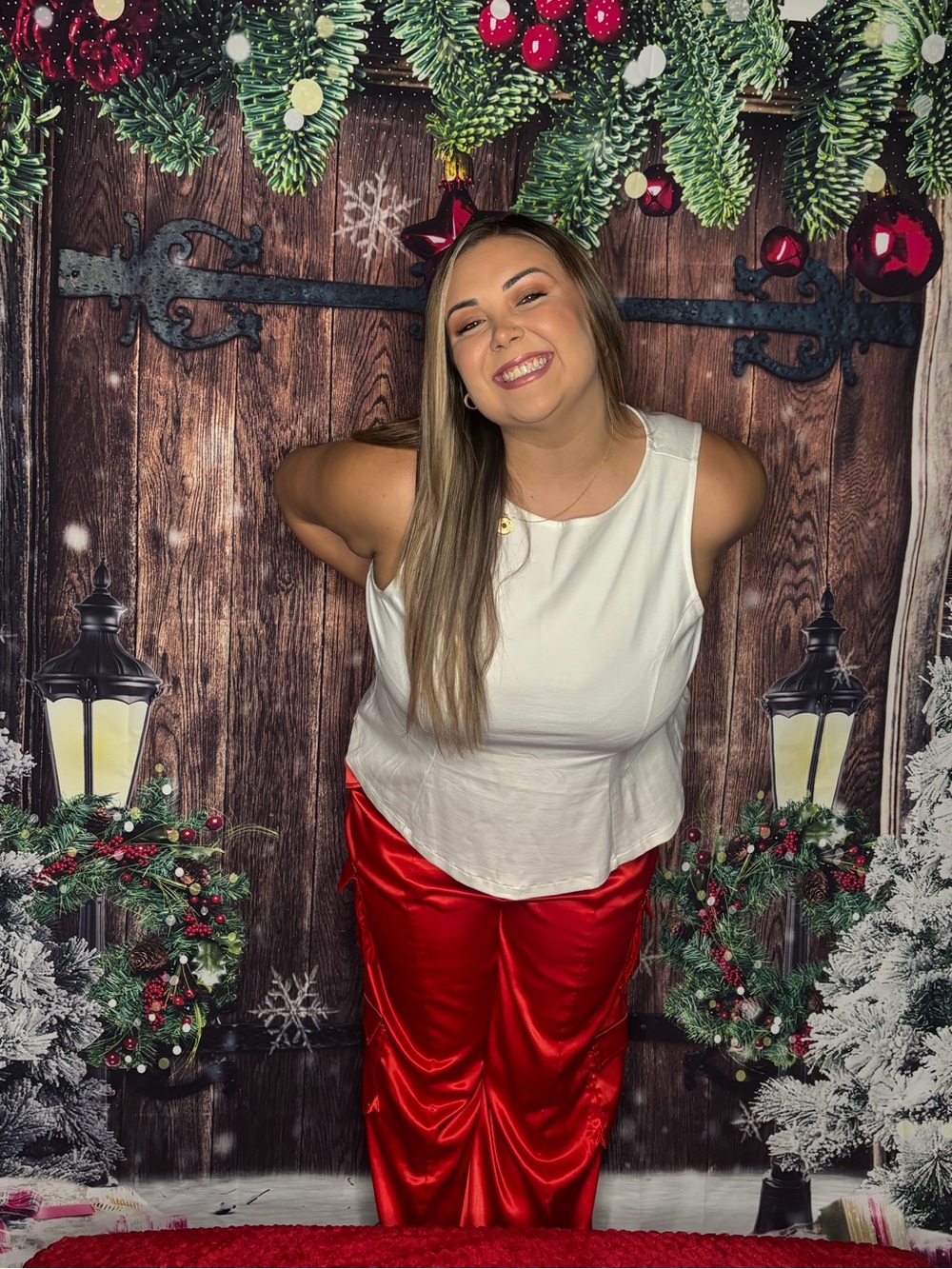 Fashion Nova Red Satin Wide Leg Pants